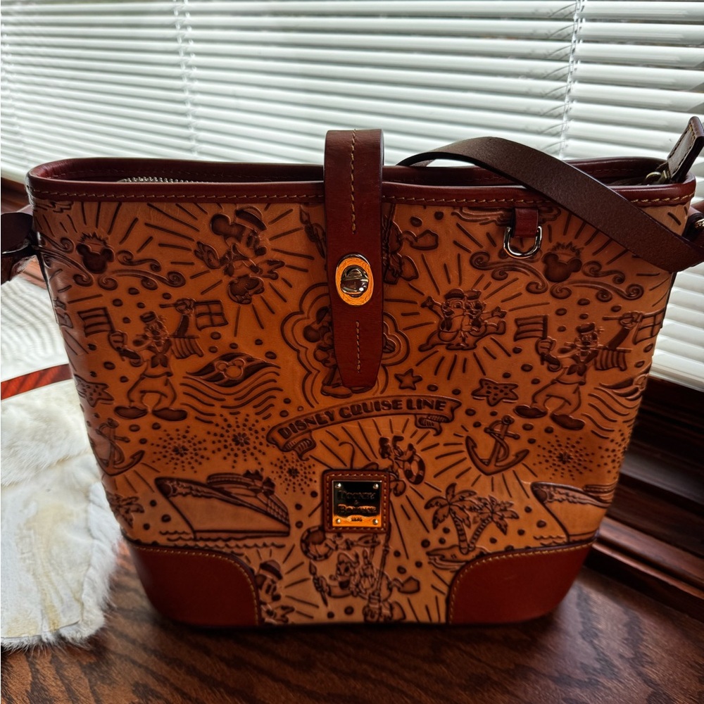 Dooney & Bourke Tan and Brown Shoulder Bag